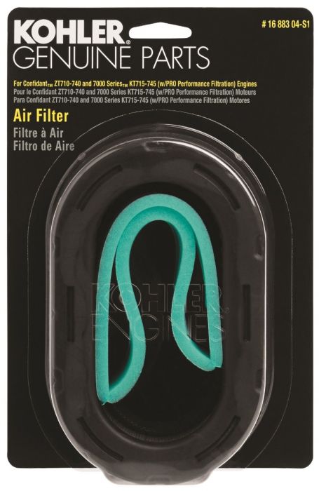 Kohler Part Number 16 883 04-S1 Genuine OEM Kohler Confidant & 7000 Series Engines Air Filter Kit