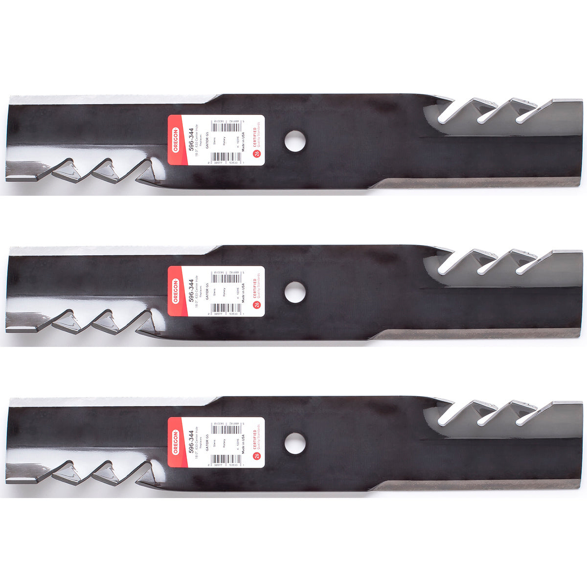 6-Pack Oregon Gator Mulching Blades (596-344) - Replacement For Wright 52 Stander Mower (71440001)