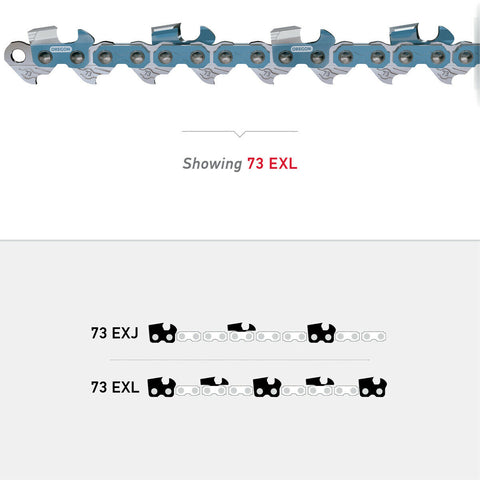 Oregon 73EXL084G 2PK 24" PowerCut Saw Chain in 3/8" .058" 84 DL for 35RS84E, H48-84, C85-84
