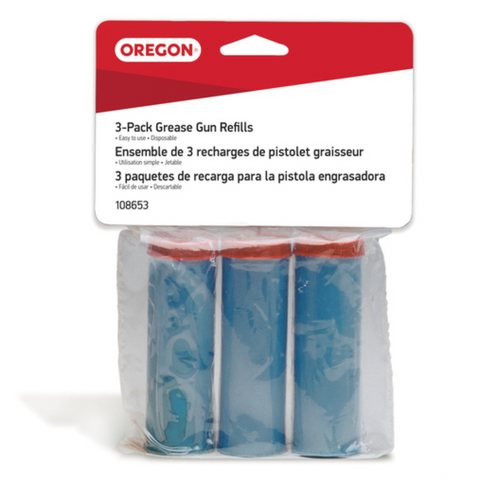 3PK Oregon 108653 Grease Gun Refill Cartridge