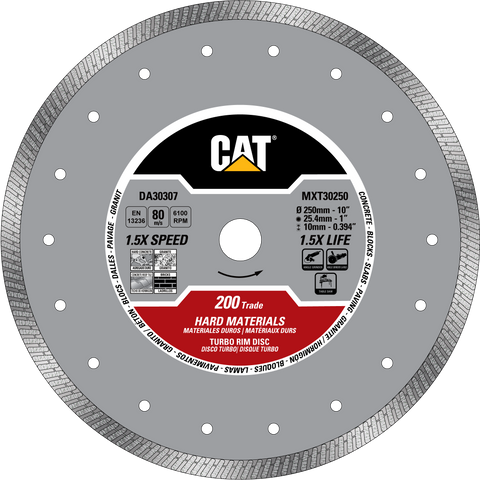 Cat® 200 Trade Turbo Hard Materials Diamond Blade 4" - 105mm