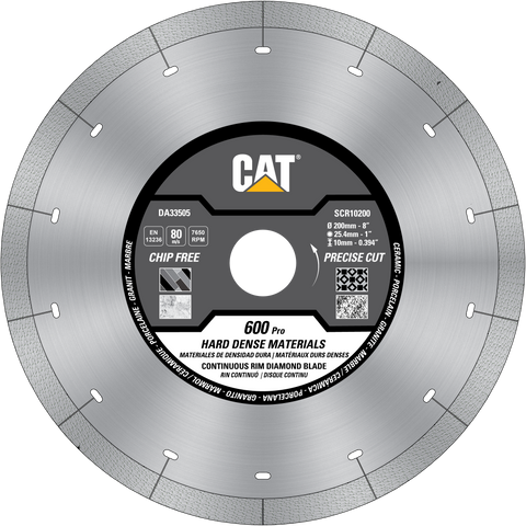 Cat® 600 Pro Silent Laser Scroll Continuous Rim Porcelain Tile Diamond Blade 4.5" - 115mm