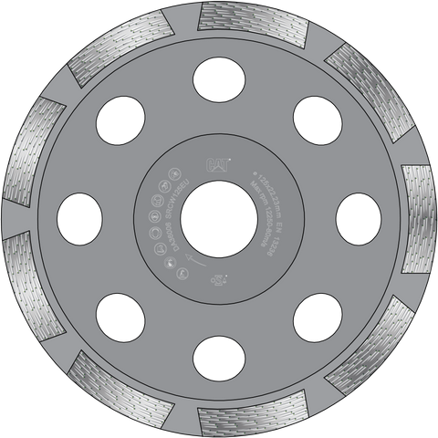 Cat® 300 Trade Single Row Diamond Grinder 5/8" 11 Thread 4 1/2" - 115mm