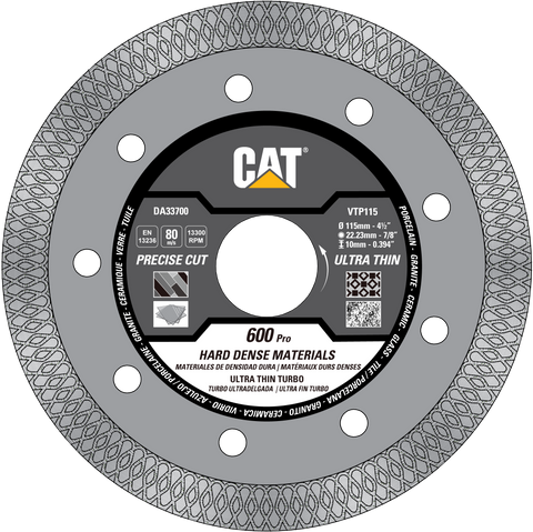 Cat® 600 Pro Armoured Core Ultra Thin Porcelain Tile Diamond Blade 4 1/2" - 115mm