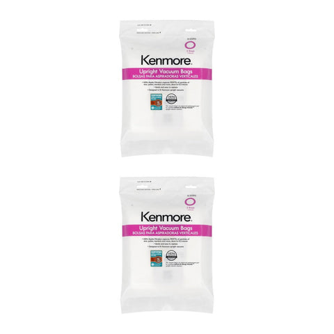 2 Pack   cleva 53293 kenmore style o hepa vacuum bags for upright vacuums genuine oem