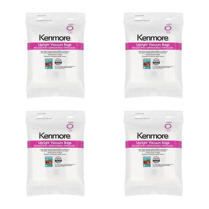 4 Pack   cleva 53293 kenmore style o hepa vacuum bags for upright vacuums genuine oem