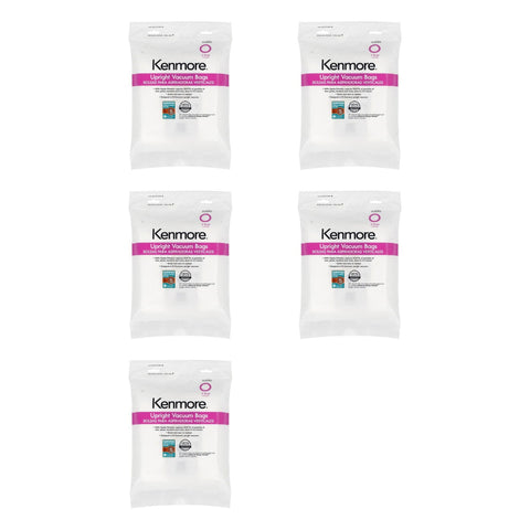 5 Pack   cleva 53293 kenmore style o hepa vacuum bags for upright vacuums genuine oem