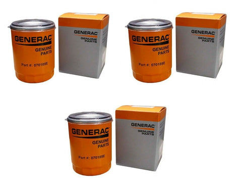 3PK Generac OEM 070185E Oil Filter for Air-Cooled & Portable Generators