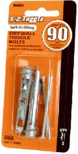 ITW Brands 10006 E-Z Ancor Toggle Lock 100 lb. Self-Drilling Drywall Anchor, 2pk