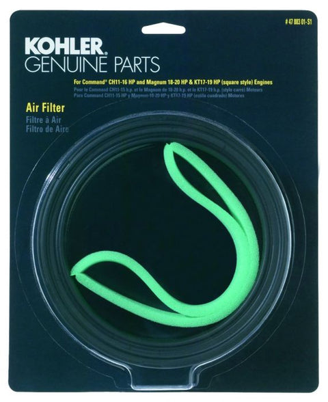 Kohler Part Number 47 883 01-S1 Genuine OEM Air Filter Pre-Cleaner Kit