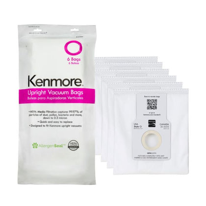 6PK Cleva 53294 Genuine OEM Type O Vacuum Bags HEPA for Upright Vacuums