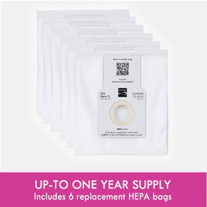 6PK Cleva 53294 Genuine OEM Type O Vacuum Bags HEPA for Upright Vacuums