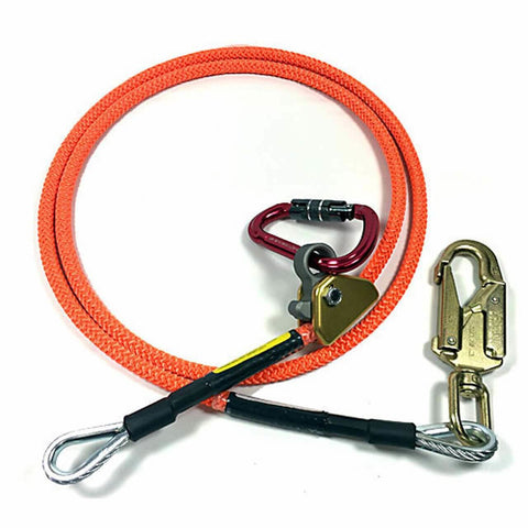 75222 - 10' Steel Wire Core Lanyard (Flipline) 1/2" Kit - Spyder