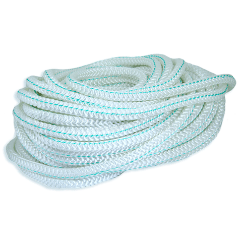 Arbor-Plex White with Green Tracer Polypropylene-Polyester 12 Strand 1/2” x 150’ AP12150