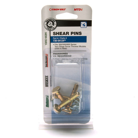 MTD OEM-738-04124 Genuine OEM Shear Pin Kit, .25 x 1.5"