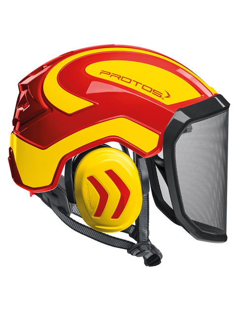 PROTOS-RY - Protos Integral Helmet – Red/Yellow - Pfanner
