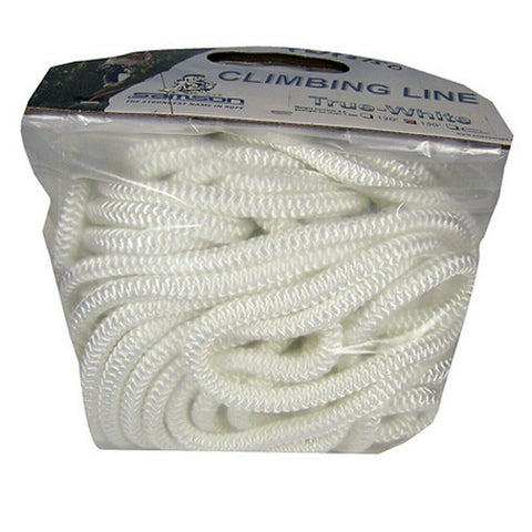 True-White 12 Strand Climbing Rope Polyester Construction 1/2" x 150' TW12150